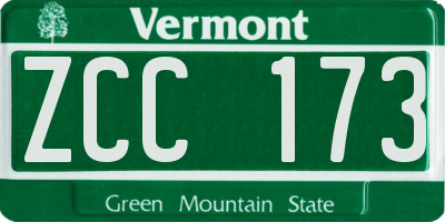 VT license plate ZCC173