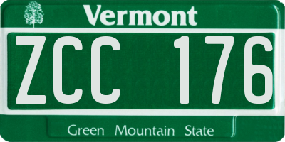 VT license plate ZCC176
