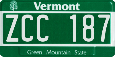VT license plate ZCC187