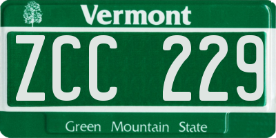 VT license plate ZCC229