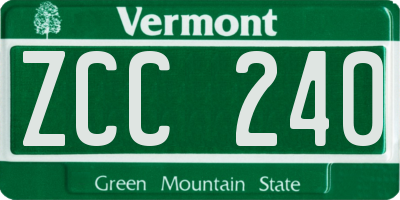 VT license plate ZCC240