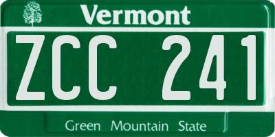 VT license plate ZCC241