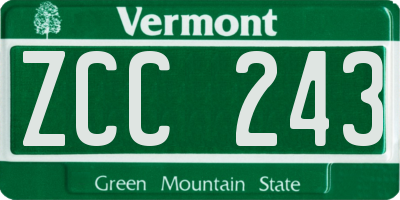 VT license plate ZCC243