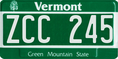 VT license plate ZCC245