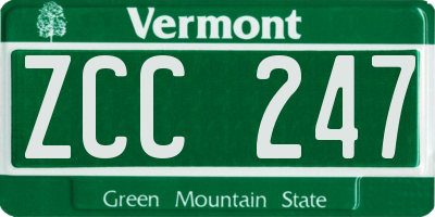 VT license plate ZCC247