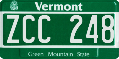 VT license plate ZCC248
