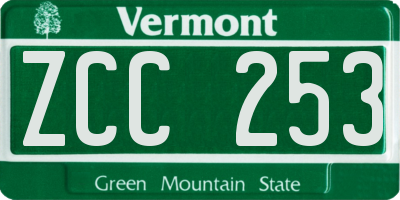 VT license plate ZCC253