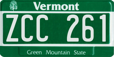 VT license plate ZCC261