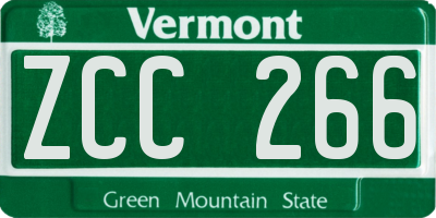 VT license plate ZCC266