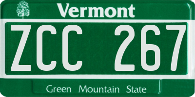 VT license plate ZCC267