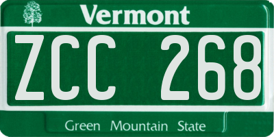 VT license plate ZCC268