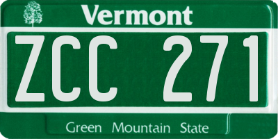 VT license plate ZCC271