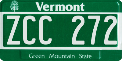 VT license plate ZCC272