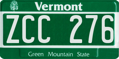 VT license plate ZCC276