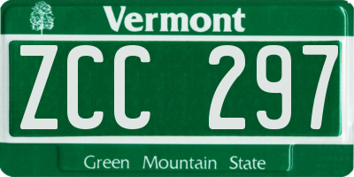 VT license plate ZCC297