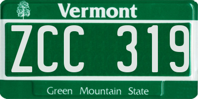 VT license plate ZCC319