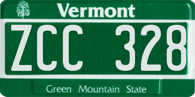 VT license plate ZCC328