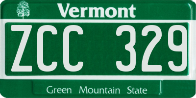 VT license plate ZCC329