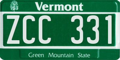 VT license plate ZCC331