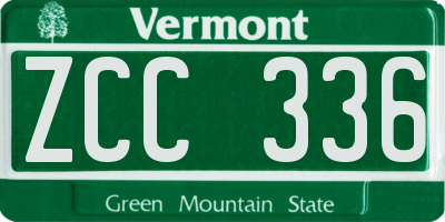 VT license plate ZCC336