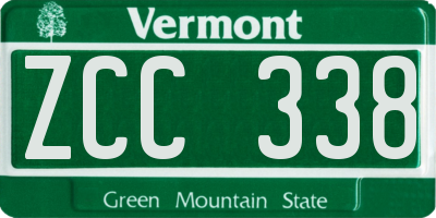 VT license plate ZCC338