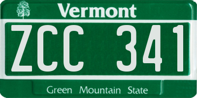 VT license plate ZCC341