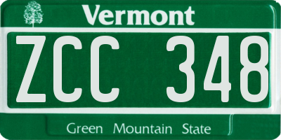 VT license plate ZCC348