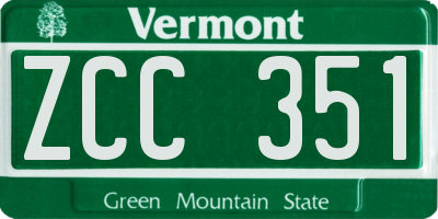 VT license plate ZCC351