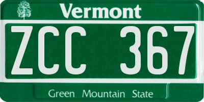VT license plate ZCC367