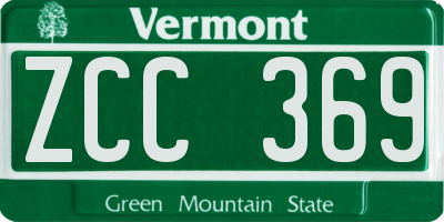 VT license plate ZCC369