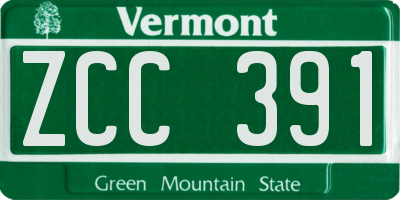 VT license plate ZCC391