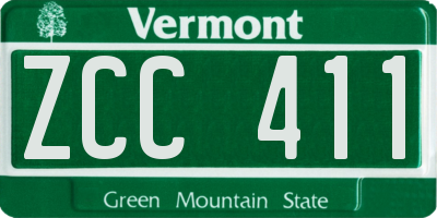 VT license plate ZCC411