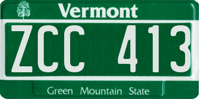 VT license plate ZCC413