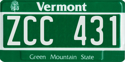 VT license plate ZCC431