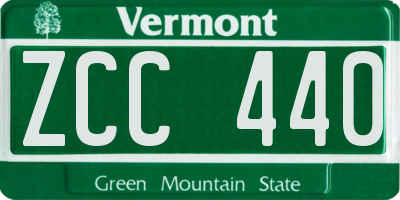 VT license plate ZCC440