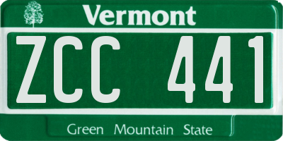 VT license plate ZCC441