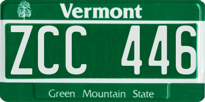 VT license plate ZCC446