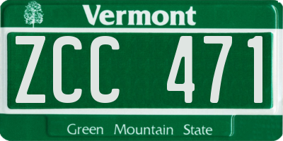 VT license plate ZCC471