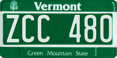 VT license plate ZCC480