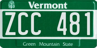 VT license plate ZCC481