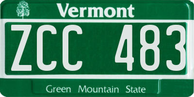 VT license plate ZCC483