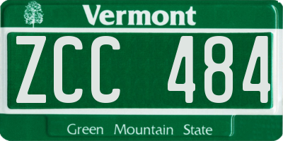 VT license plate ZCC484