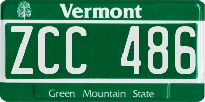 VT license plate ZCC486