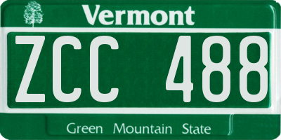 VT license plate ZCC488