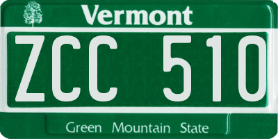 VT license plate ZCC510