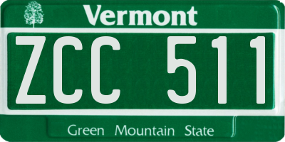 VT license plate ZCC511