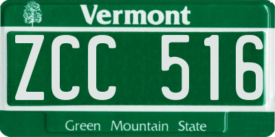 VT license plate ZCC516