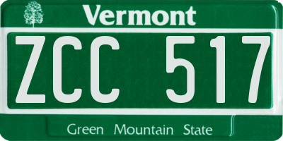 VT license plate ZCC517