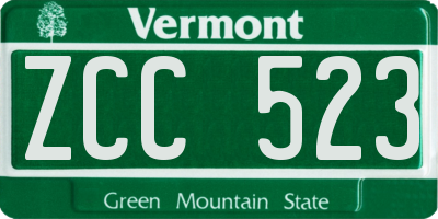 VT license plate ZCC523
