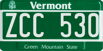 VT license plate ZCC530